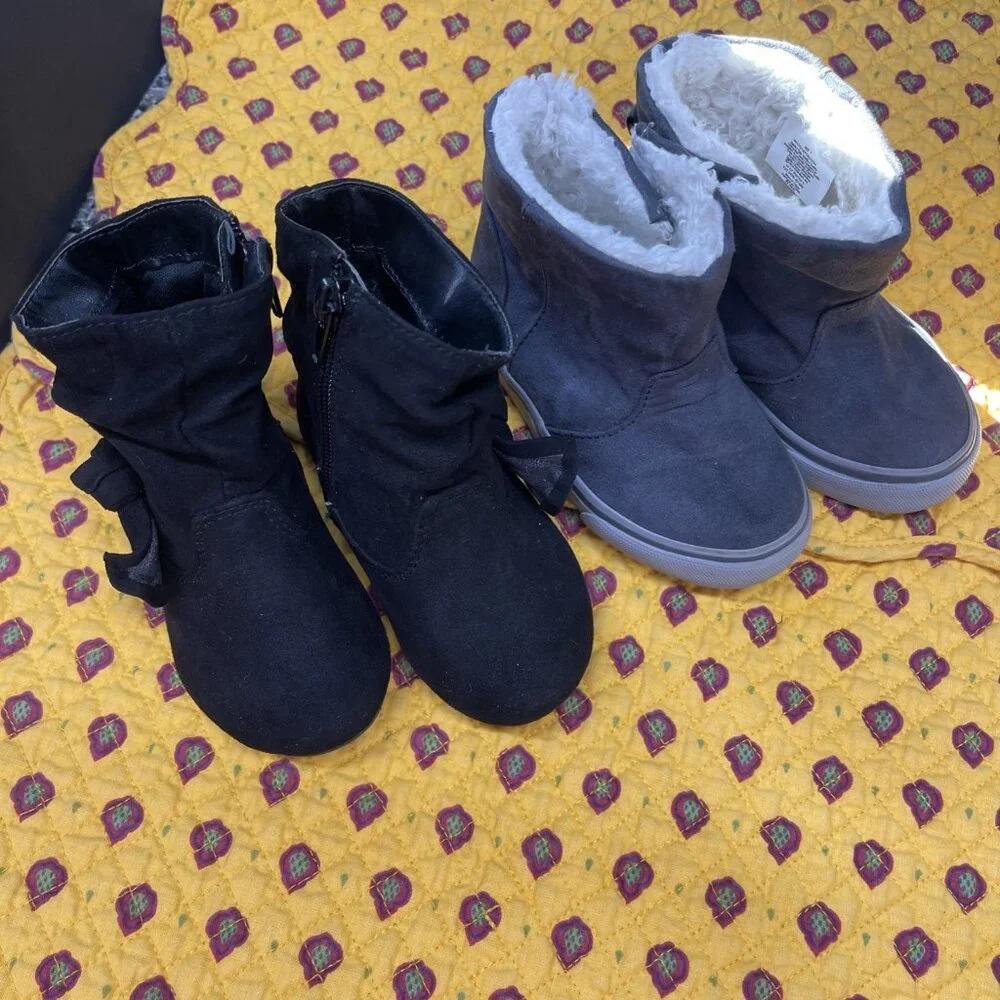 GYMBOREE ICE ALL-STAR GRAY SHERPA LINED SUEDE BOOT Sz7 AND Wonderful Nation Sz 5